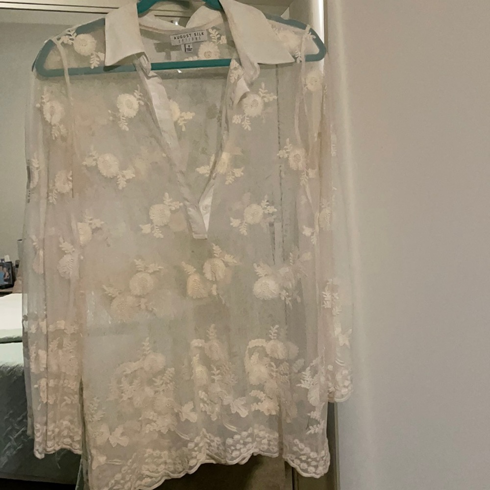 Sheer floral blouse